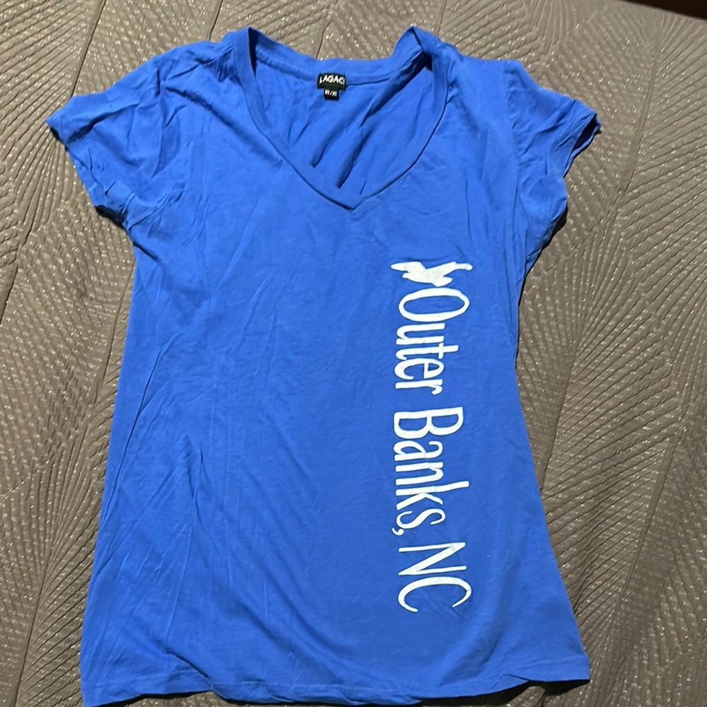 Women's Blue Outer Banks V-Neck Top